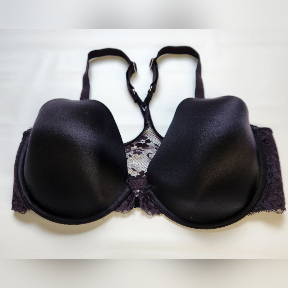 Maidenform Front Close Bra 36DD Underwire Satin Racerback Adjustable Strap 07112